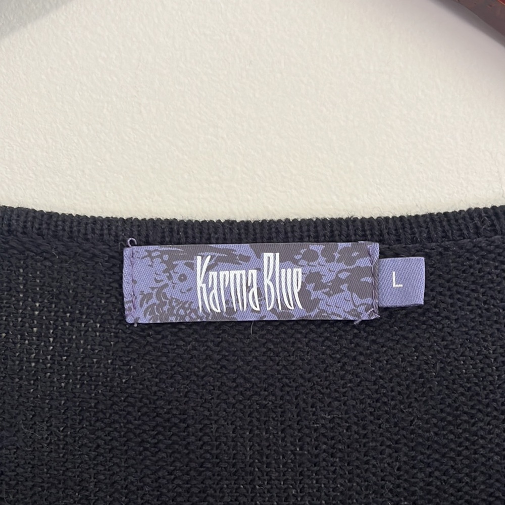 Karma Blue Women’s Dolman Sleeve Sweater Size Large - Picture 4 of 8